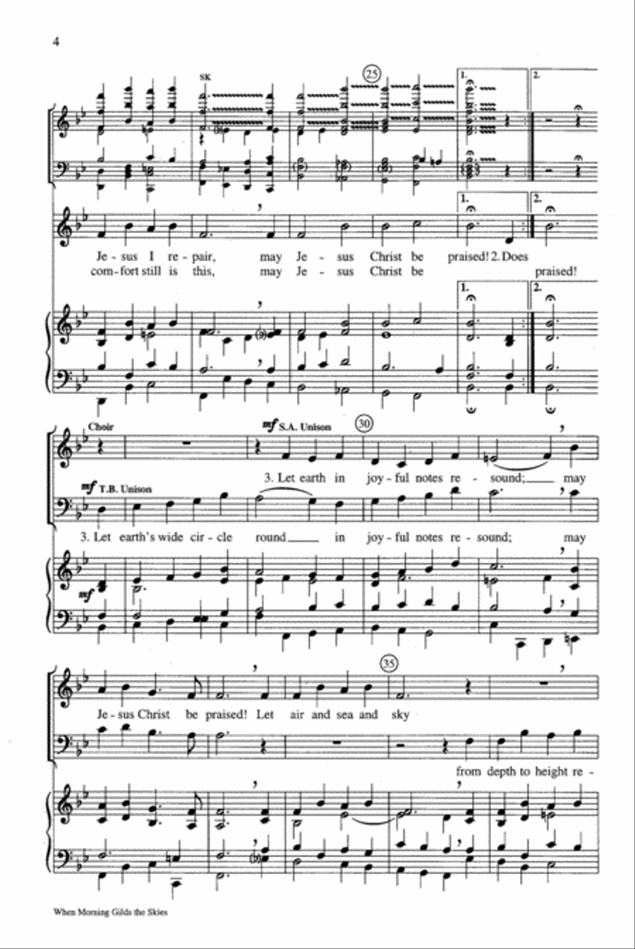 When Morning Gilds the Skies 4-Part scores gallery preview page 4