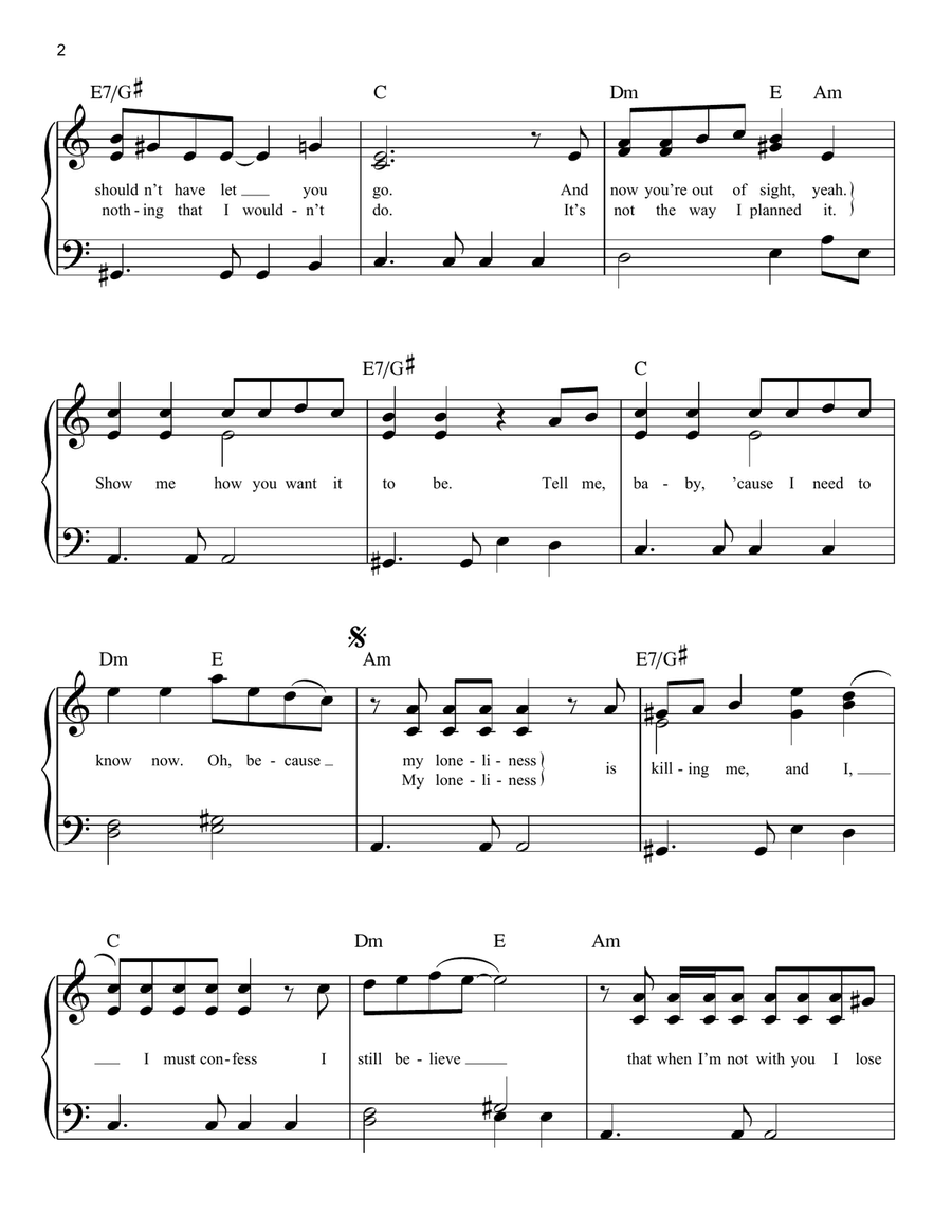 ...Baby One More Time Easy Piano scores gallery preview page 2