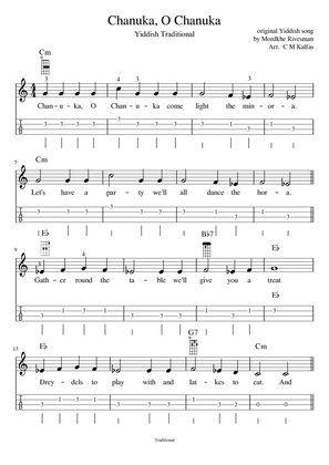 Chanuka, O Chanuka (Rivesman) - ukulele lead and chords