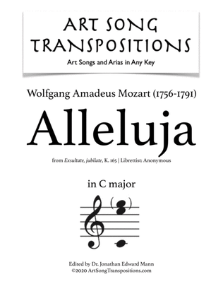Book cover for MOZART: Alleluja, K. 165 (transposed to C major)