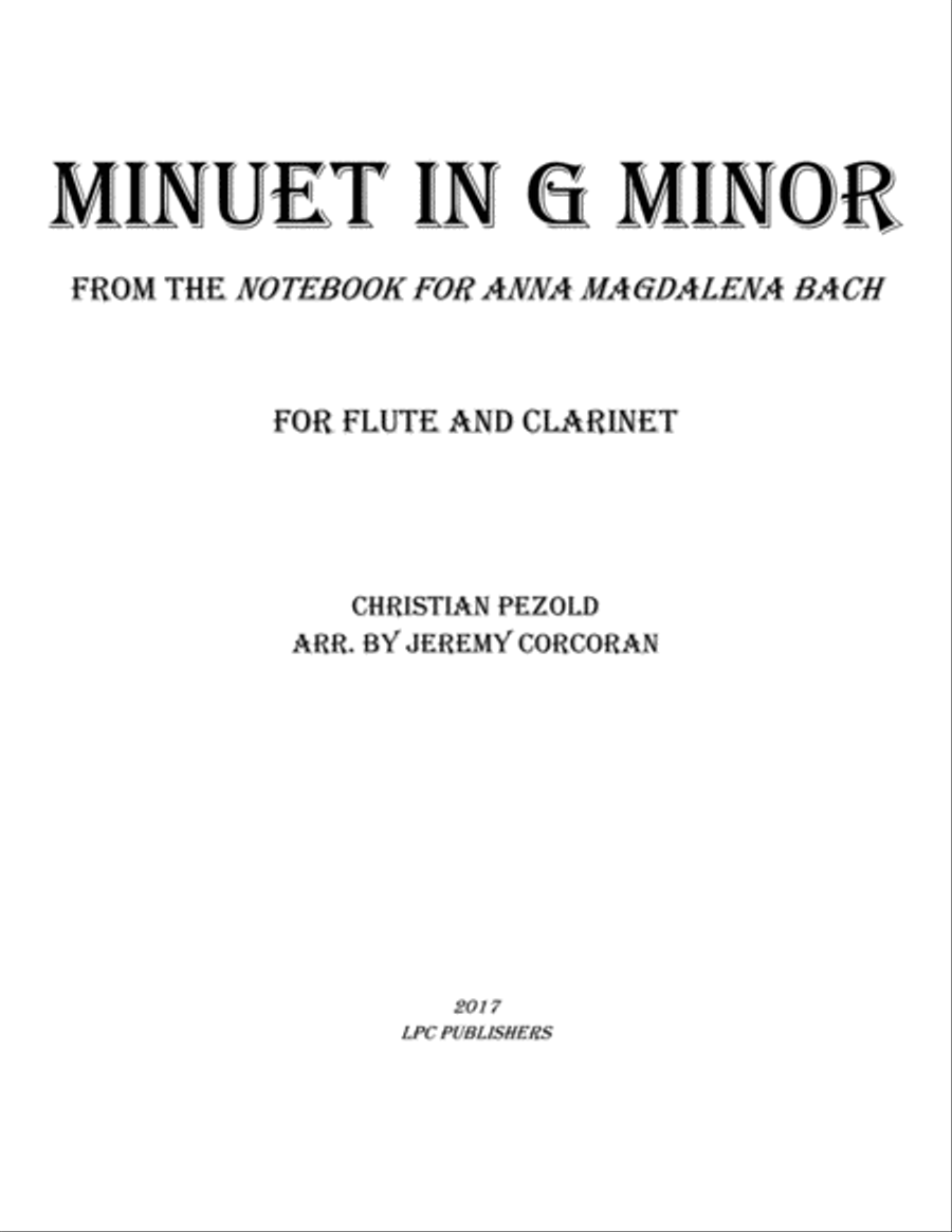 Minuet in G Minor from Notebook for Anna Magdelena Bach Woodwind Duet scores gallery preview page 1