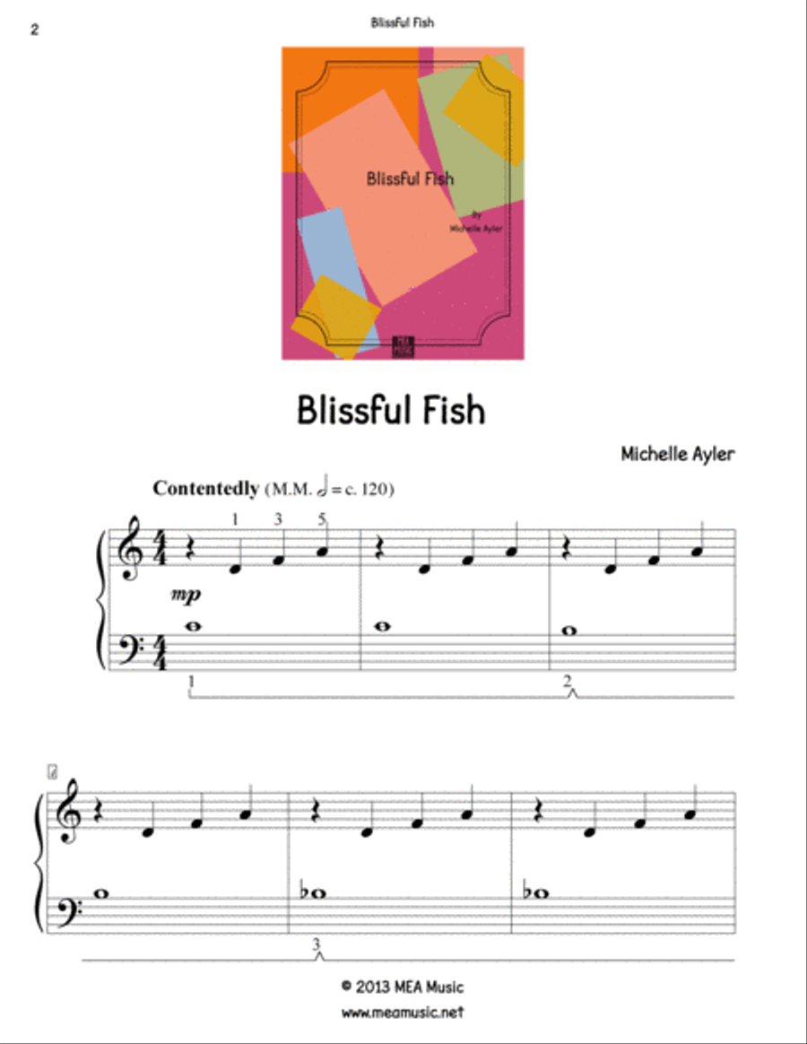 Blissful Fish Blissful Fish Easy Piano scores gallery preview page 2