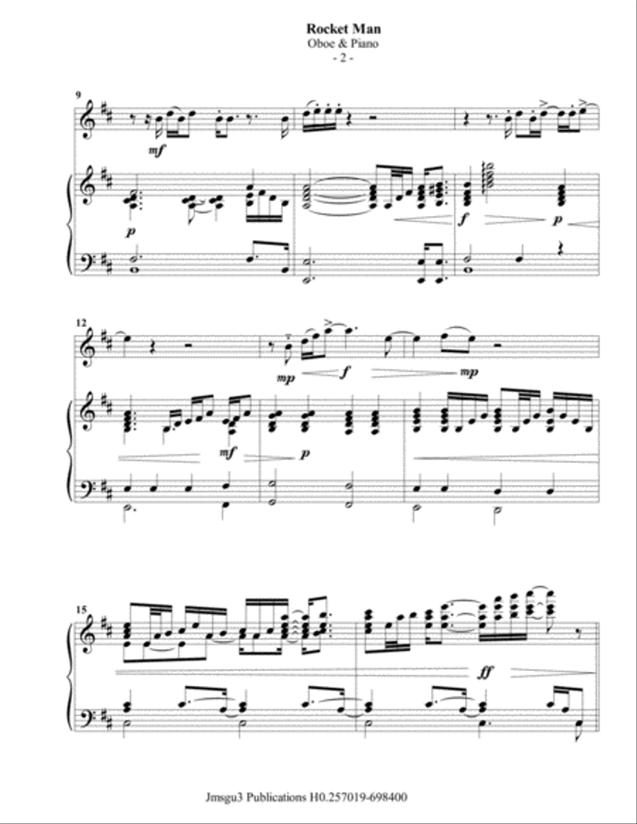 Rocket Man (I Think It's Gonna Be A Long Long Time) Piano scores gallery preview page 3