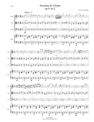 Frederic Chopin - Nocturne in E flat Major arr. for piano quartet