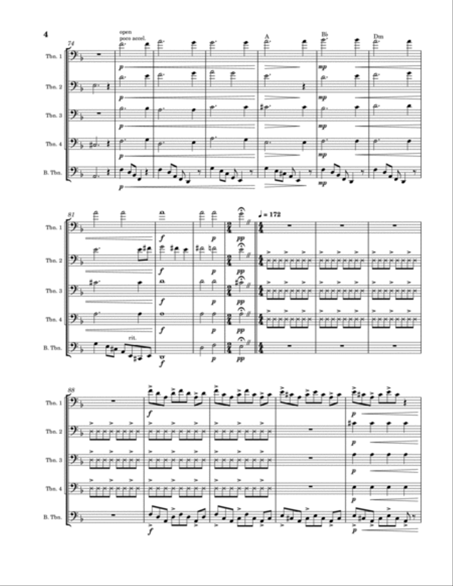 Gravity Falls (main Theme) Brass Ensemble scores gallery preview page 4