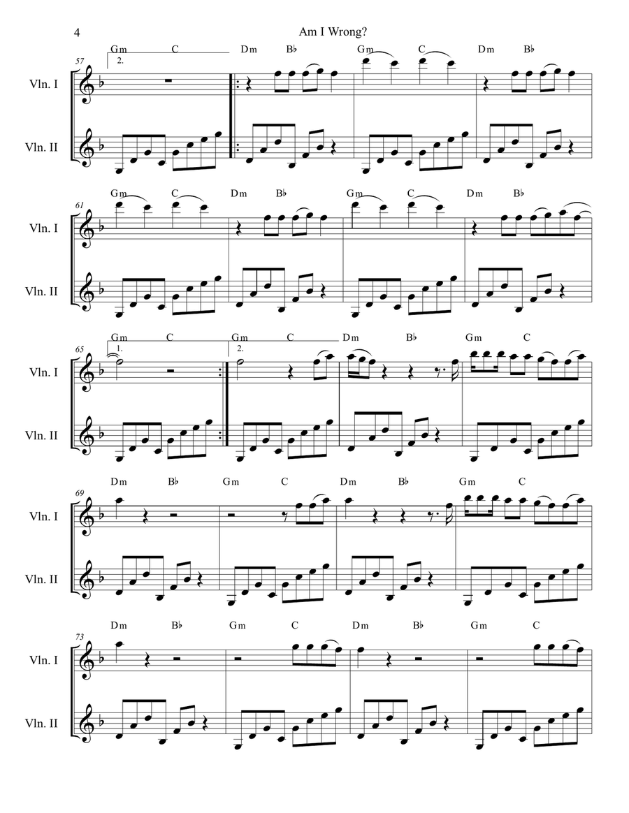Am I Wrong Am I Wrong String Duet scores gallery preview page 4