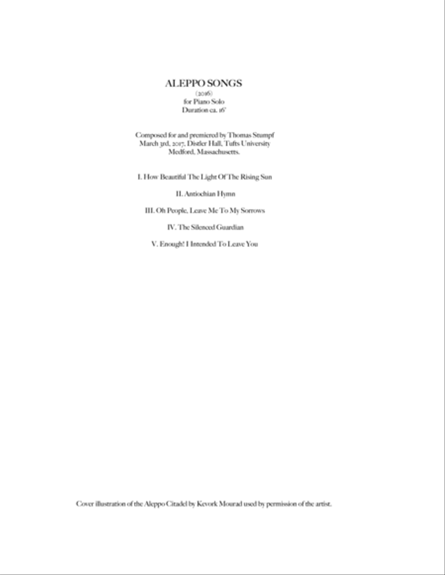Aleppo Songs Aleppo Songs Piano Solo scores gallery preview page 3