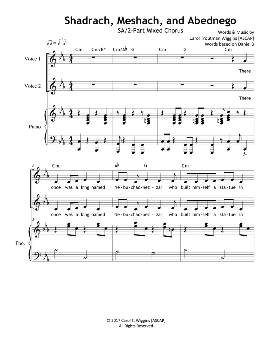 Shadrach, Meshach, and Abednego SA scores gallery preview page 1