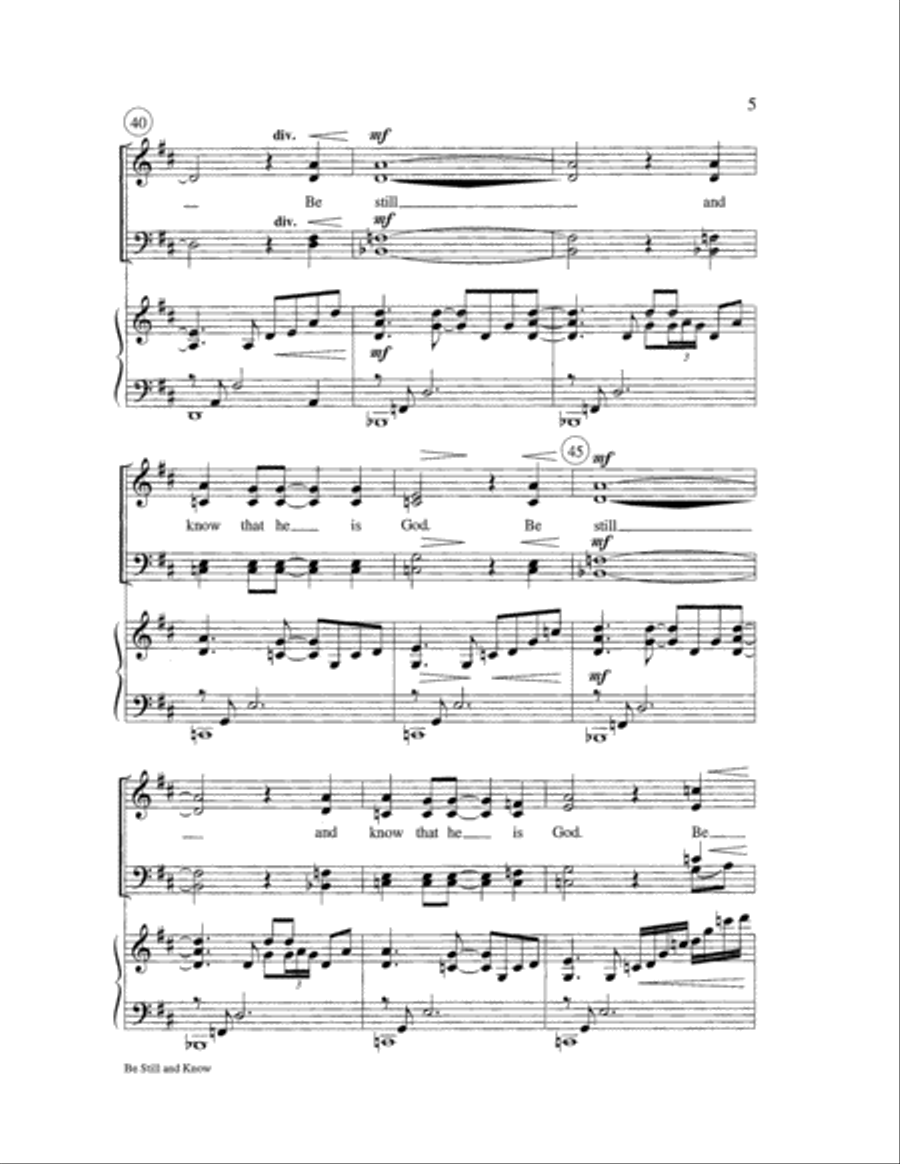 Be Still and Know 4-Part scores gallery preview page 5