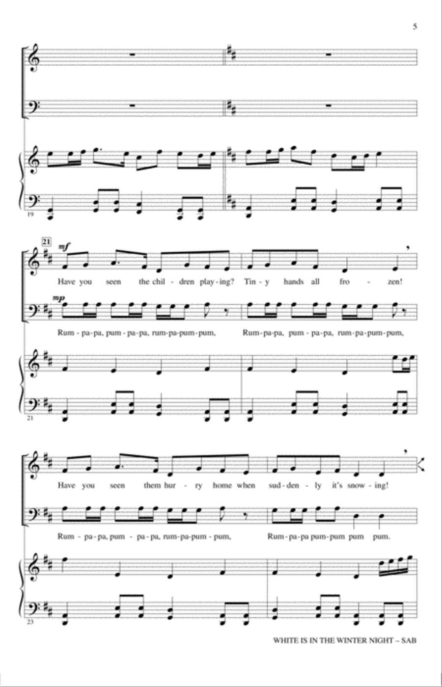 White Is In The Winter Night 3-Part scores gallery preview page 4