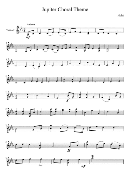 Jupiter Chorale Theme (String Orchestra)