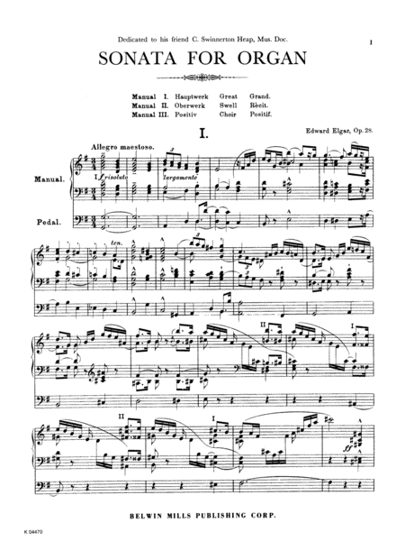 Elgar: Sonata in G Major (Urtext)