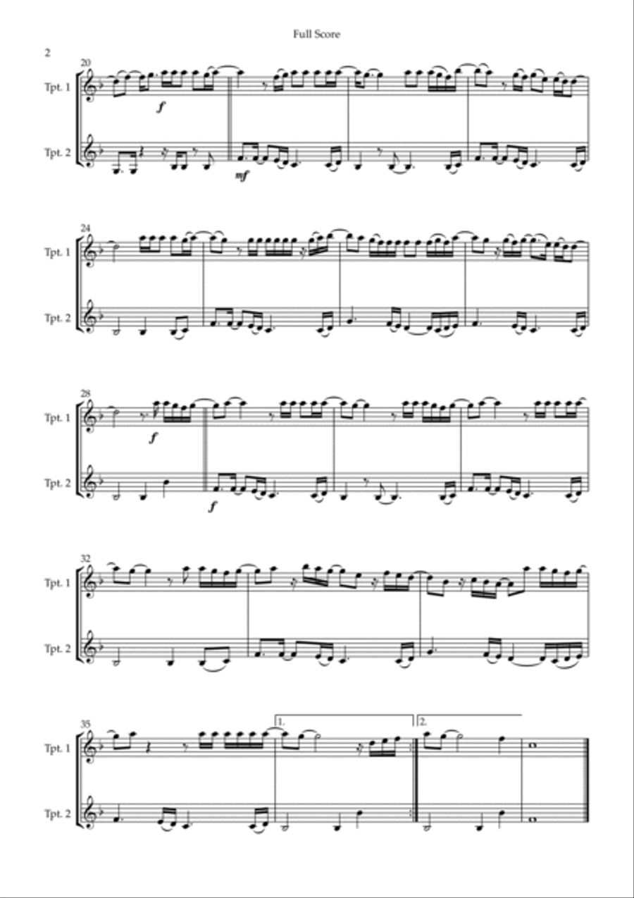 Mirrors Trumpet Duet scores gallery preview page 2