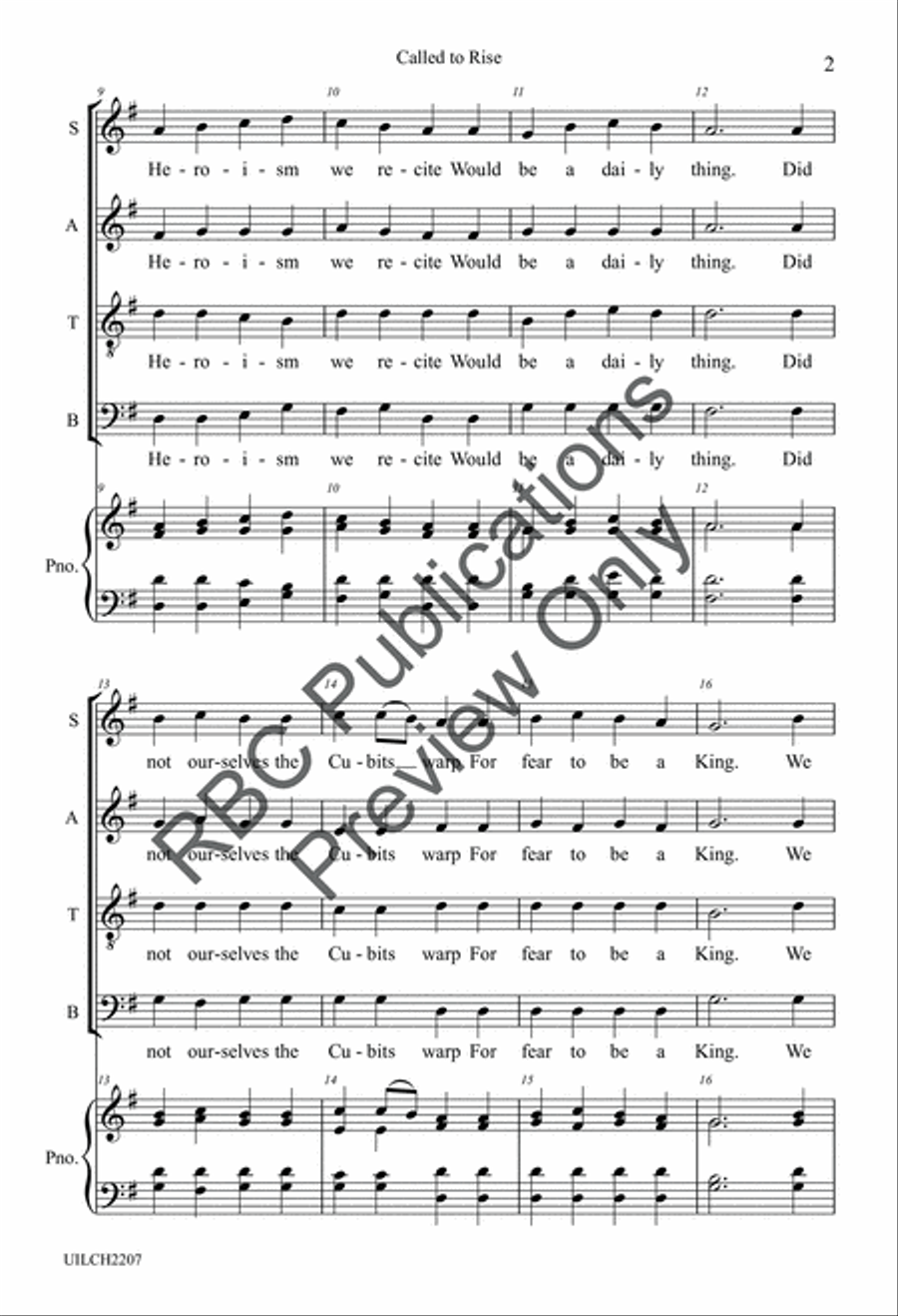 Called To Rise (SATB) Called To Rise (SATB) 4-Part scores gallery preview page 4