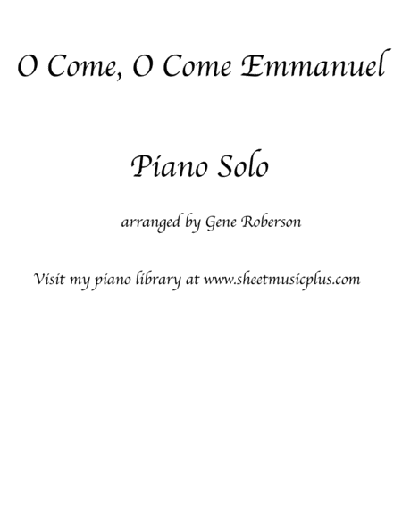 O Come, O Come Emmanuel PIANO Solo image number null