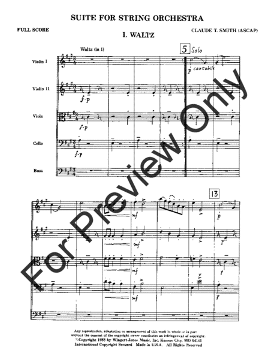 Suite for String Orchestra (Score) String Orchestra scores gallery preview page 5