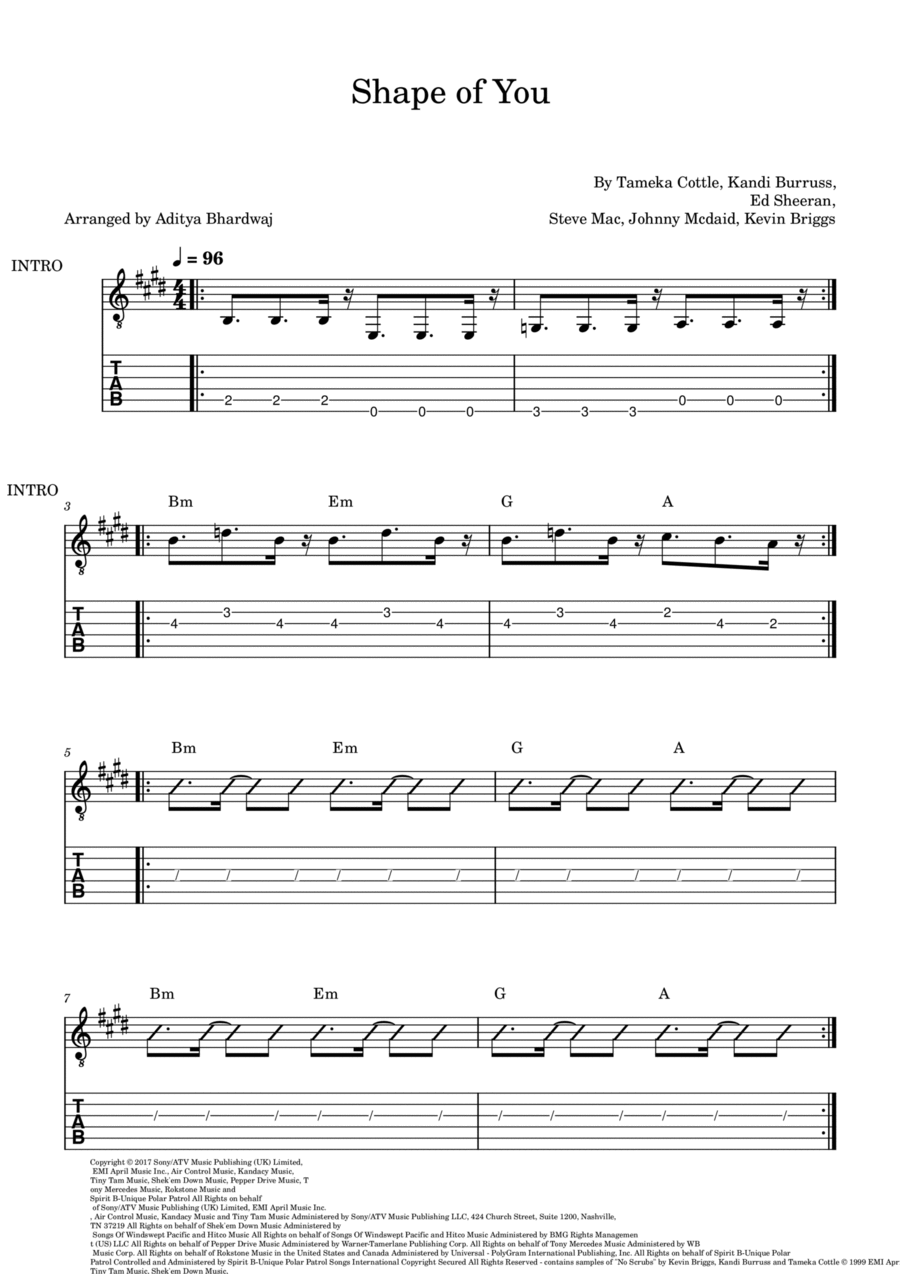 Shape Of You Shape Of You Acoustic Guitar scores gallery preview page 1
