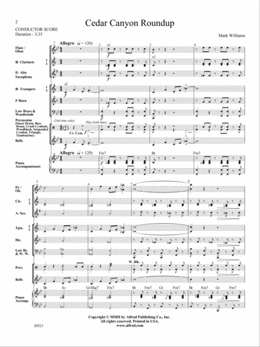 Cedar Canyon Roundup: Score Concert Band scores gallery preview page 2