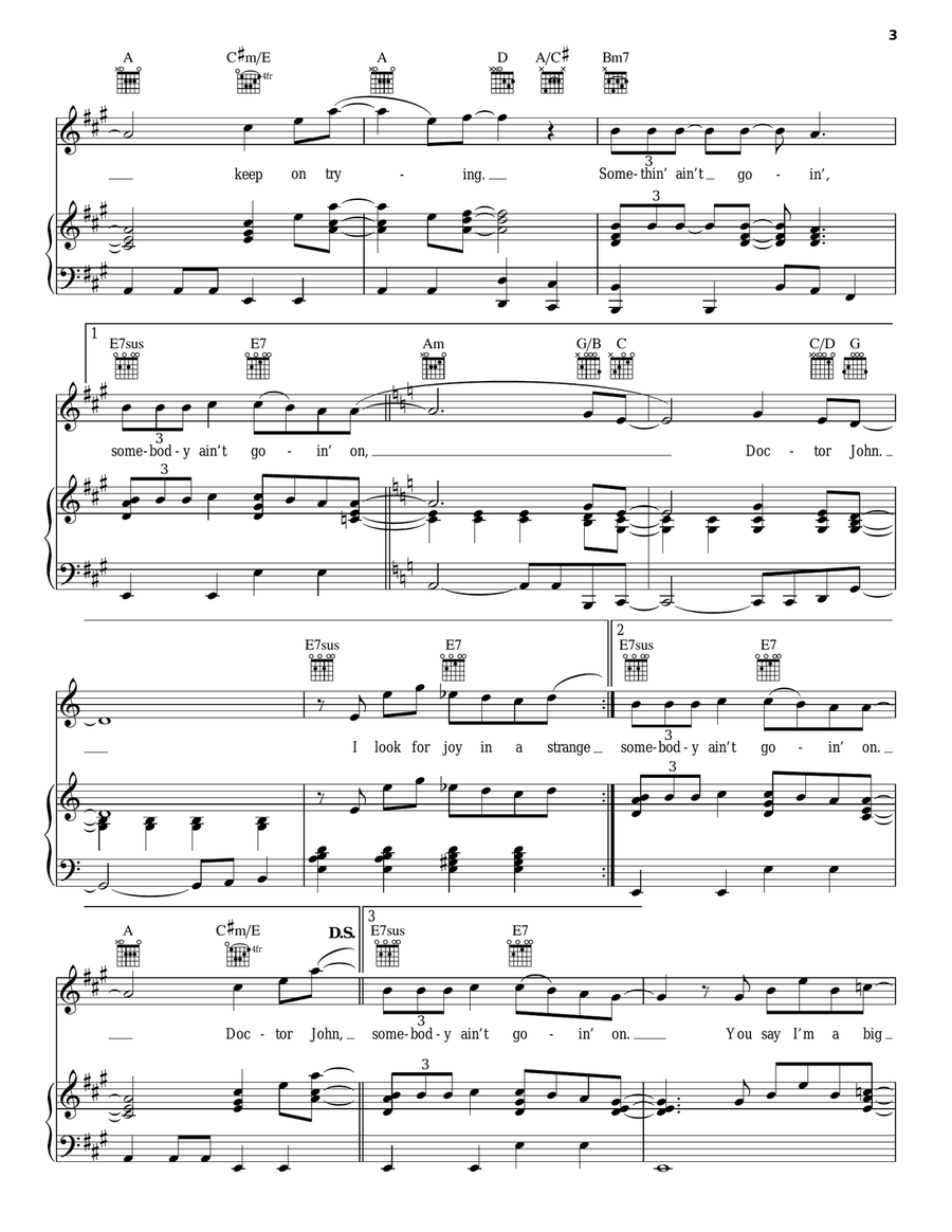 Dr. John Piano, Vocal, Guitar scores gallery preview page 3