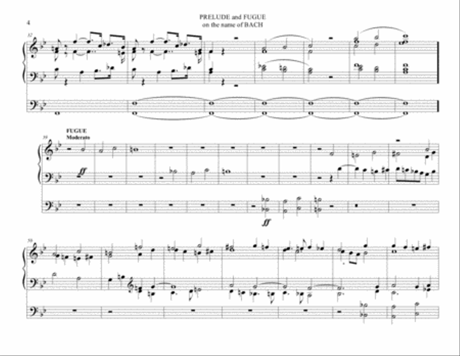 PRELUDE and FUGUE on the name of BACH - C.H. Rinck - For Organ 3 staff Organ Solo scores gallery preview page 4