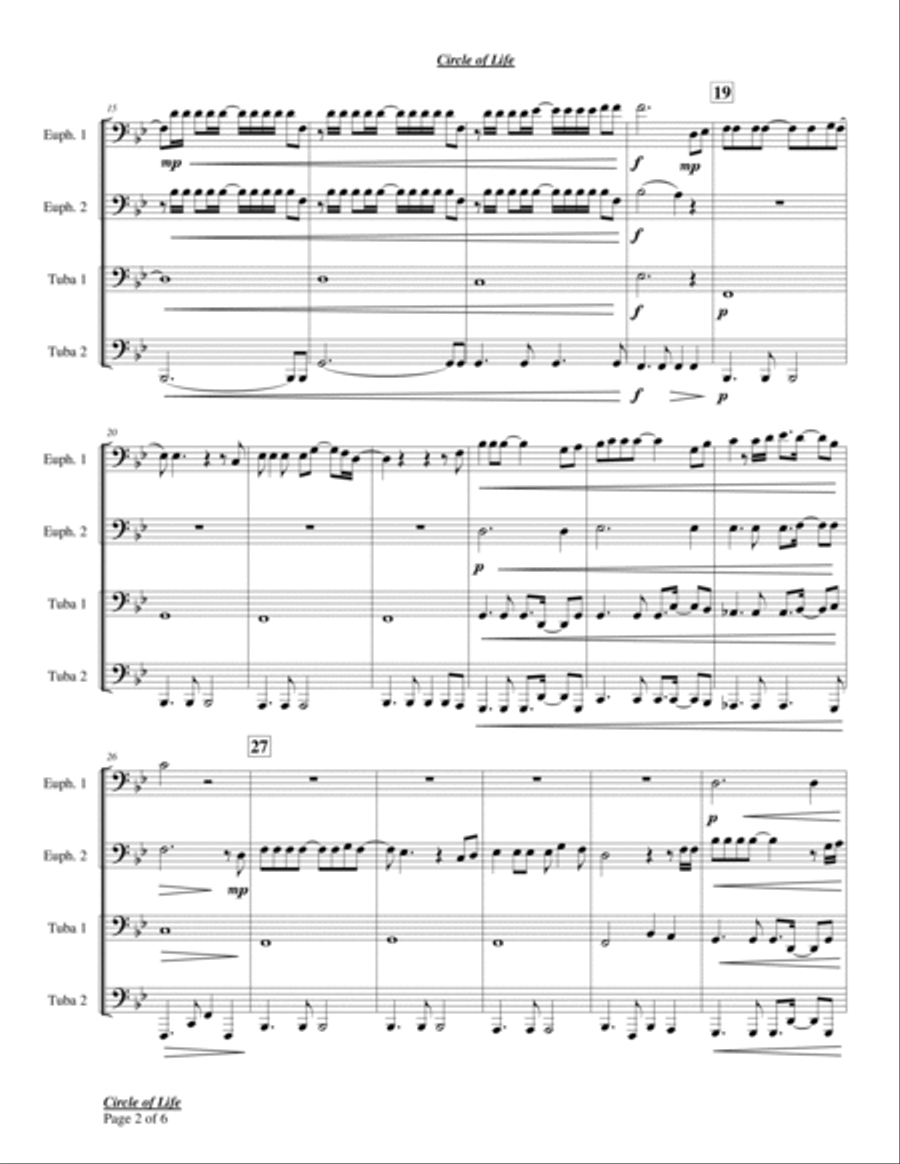 Circle Of Life Circle Of Life Chamber Music scores gallery preview page 2