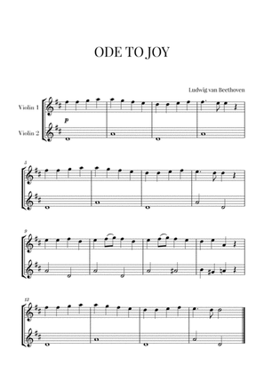 Book cover for Beethoven - Ode to Joy (for 2 Violins) - D Major