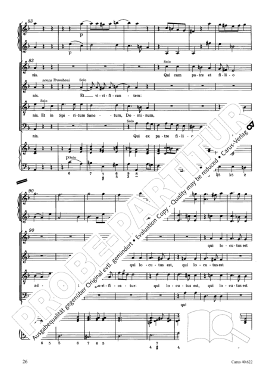 Missa brevis in D minor 4-Part scores gallery preview page 27