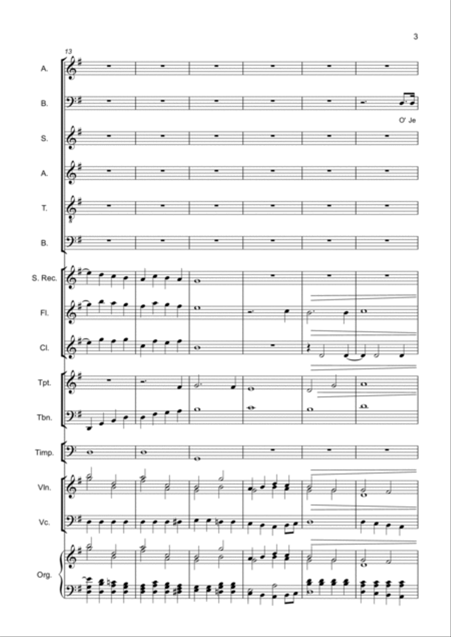 Cantata 2 mov V O' Jerusalem Choir scores gallery preview page 3