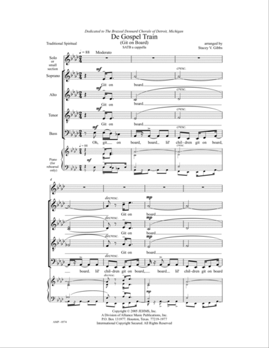 De Gospel Train De Gospel Train 4-Part scores gallery preview page 2