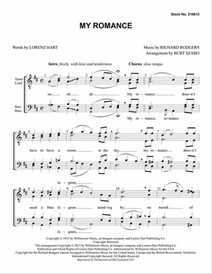 My Romance TTBB scores gallery preview page 2