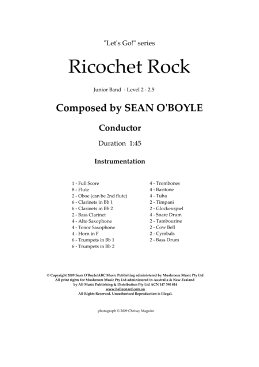 Ricochet Rock - Score Ricochet Rock - Score Concert Band scores gallery preview page 1