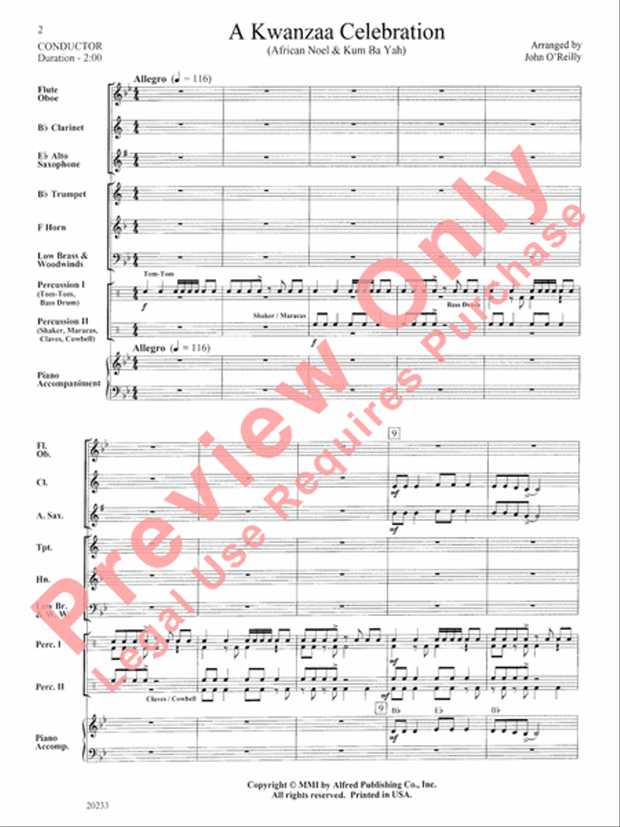 A Kwanzaa Celebration Concert Band scores gallery preview page 3