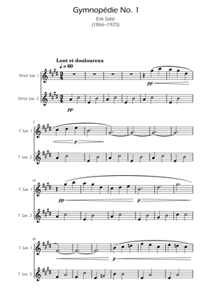 Gymnopedie No. 1 - Tenor Sax Duet