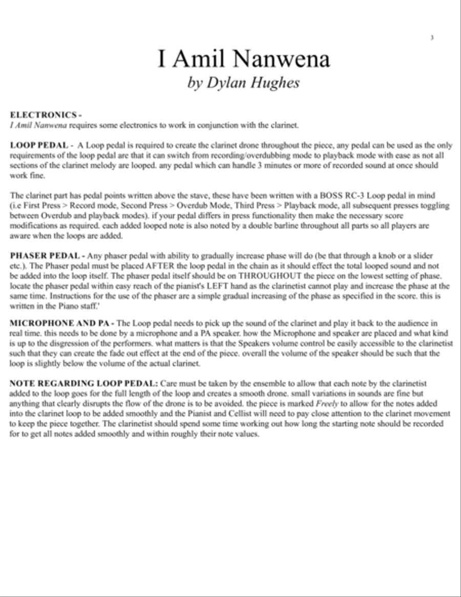 I Amil Nanwena (The Mother is Returning) - Dylan Hughes Clarinet scores gallery preview page 3