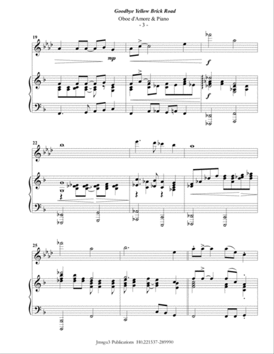 Goodbye Yellow Brick Road Oboe scores gallery preview page 3