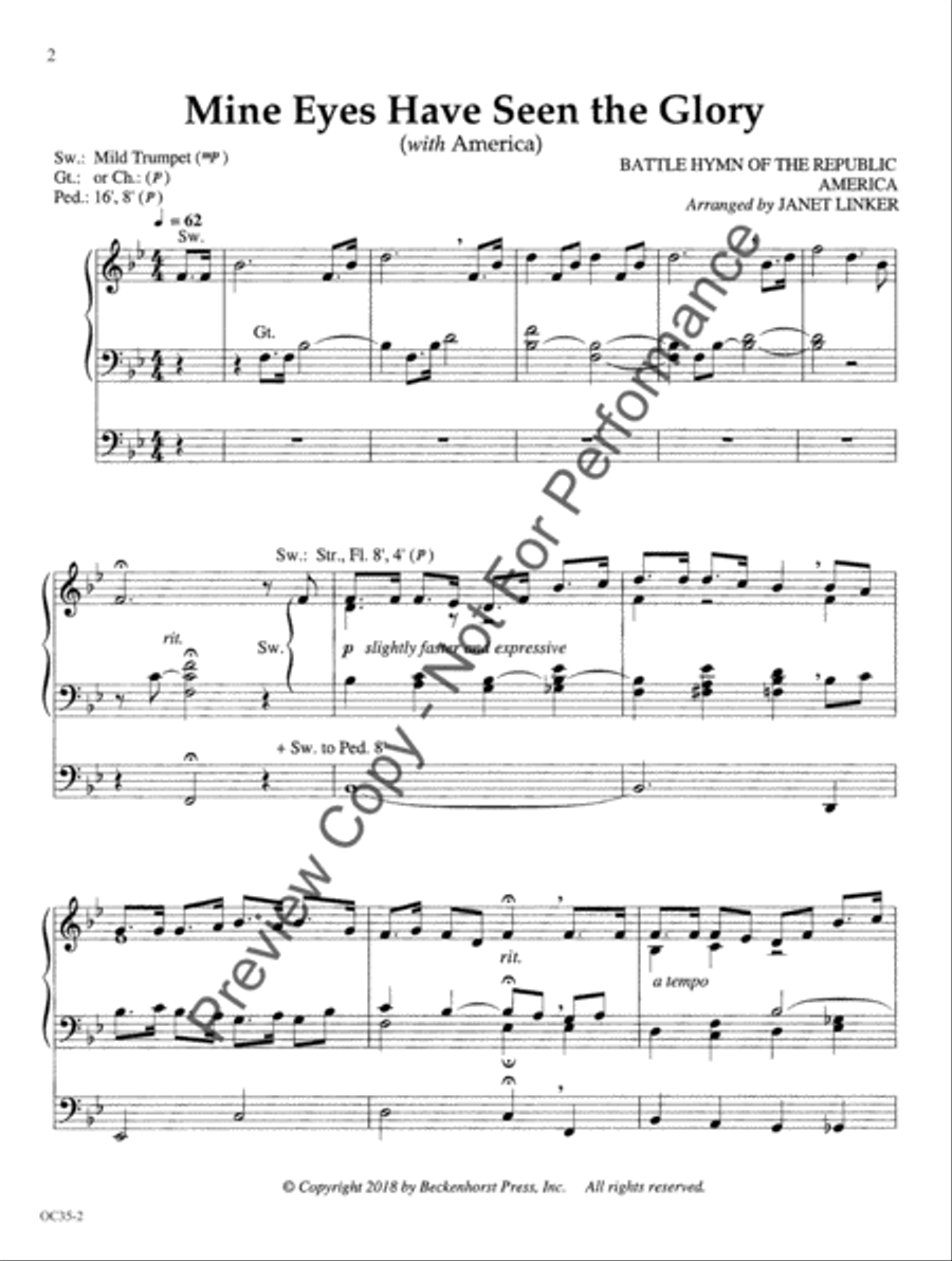 Mine Eyes Have Seen the Glory Organ scores gallery preview page 3