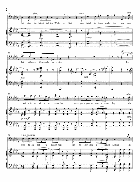 LOEWE: Die Uhr, Op. 123 no. 3 (transposed to D-flat major)