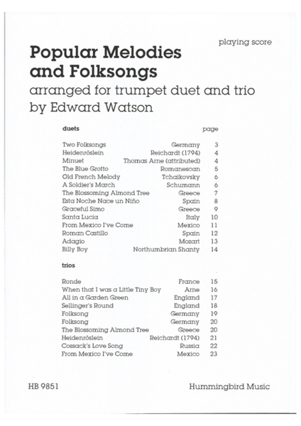 Popular Melodies & Folksongs