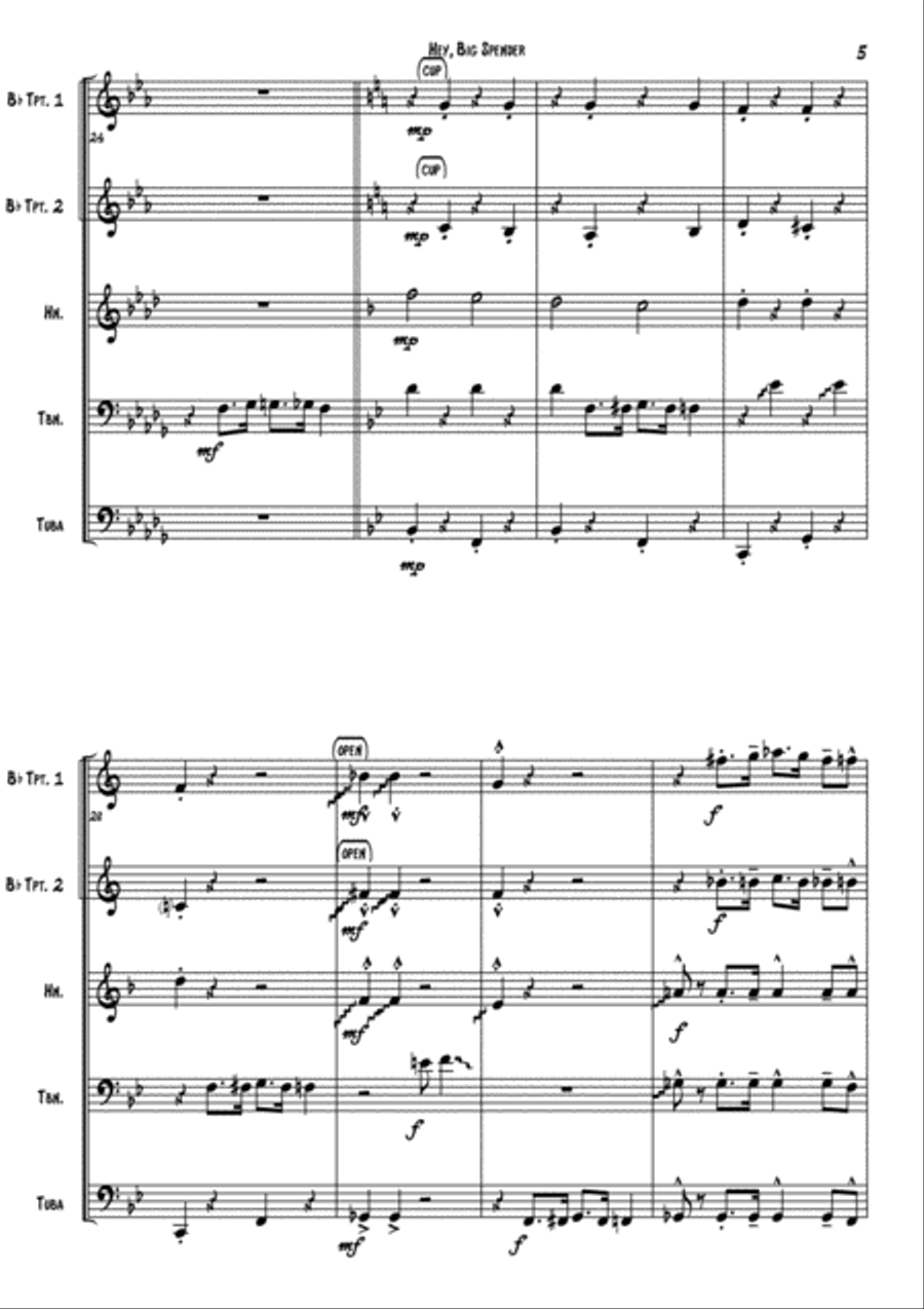 Big Spender Brass Ensemble scores gallery preview page 5