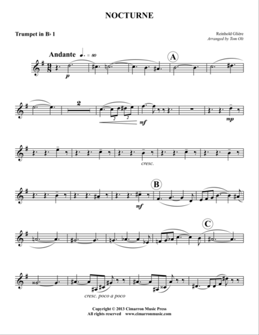 Nocturne Nocturne Brass Quintet scores gallery preview page 5