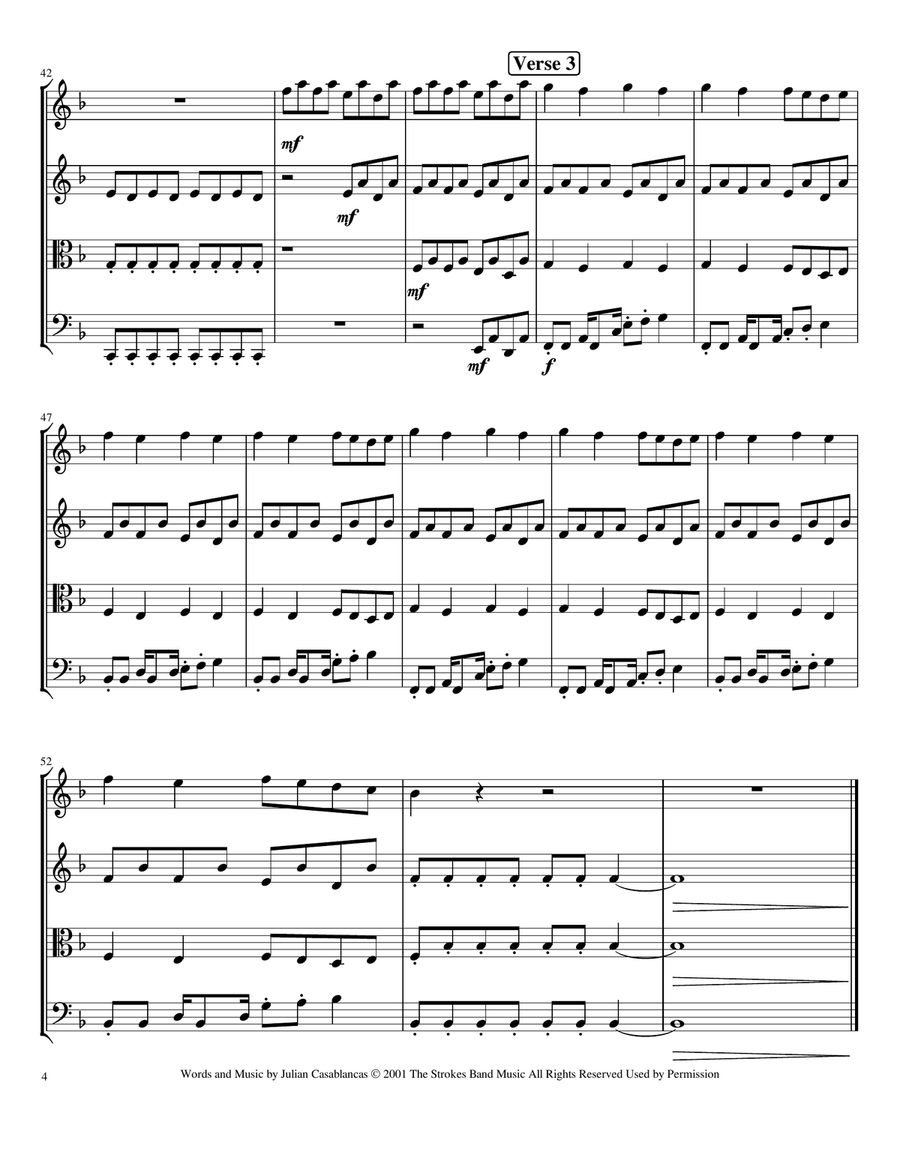 Is This It String Quartet scores gallery preview page 4