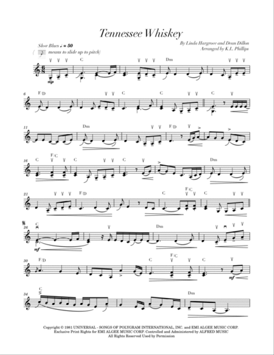 Tennessee Whiskey Violin Solo scores gallery preview page 2