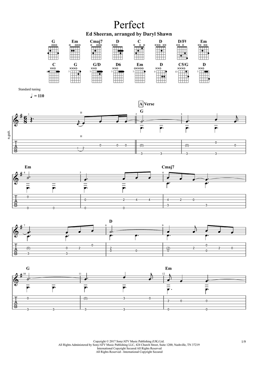 Perfect Perfect Acoustic Guitar scores gallery preview page 1