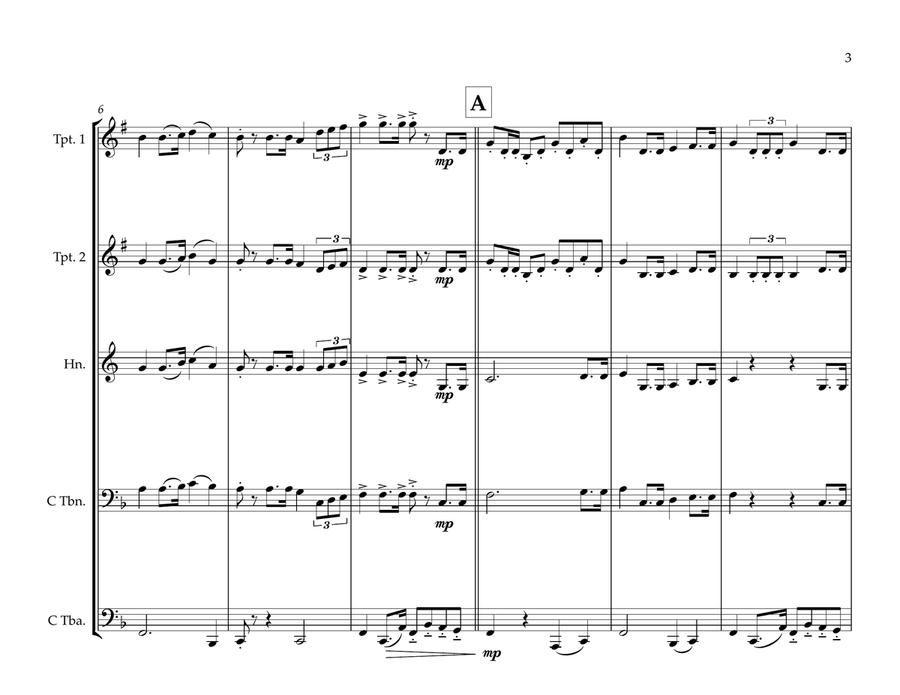 Lebanese National Anthem for Brass Quintet (World National Anthem Series) Brass Quintet scores gallery preview page 3