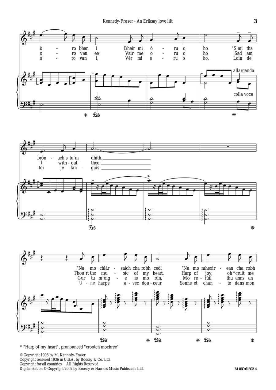 An Eriskay Love Lilt (Gradh Geal Mo Chridh) - Chant D Amour Des Hebrides Piano, Vocal scores gallery preview page 3