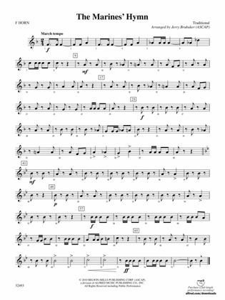 The Marines' Hymn: 1st F Horn