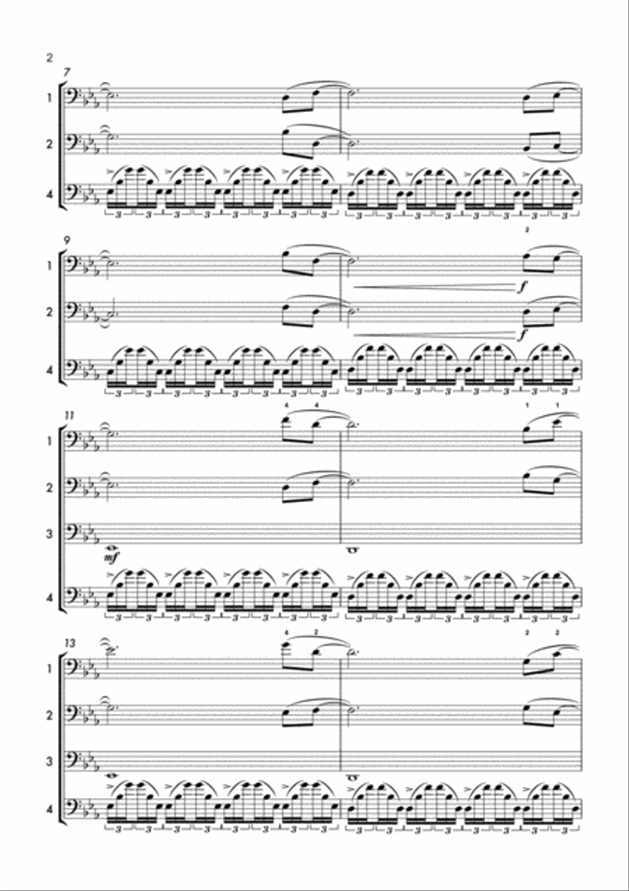 Avis (Cello Quartet) String Quartet scores gallery preview page 3
