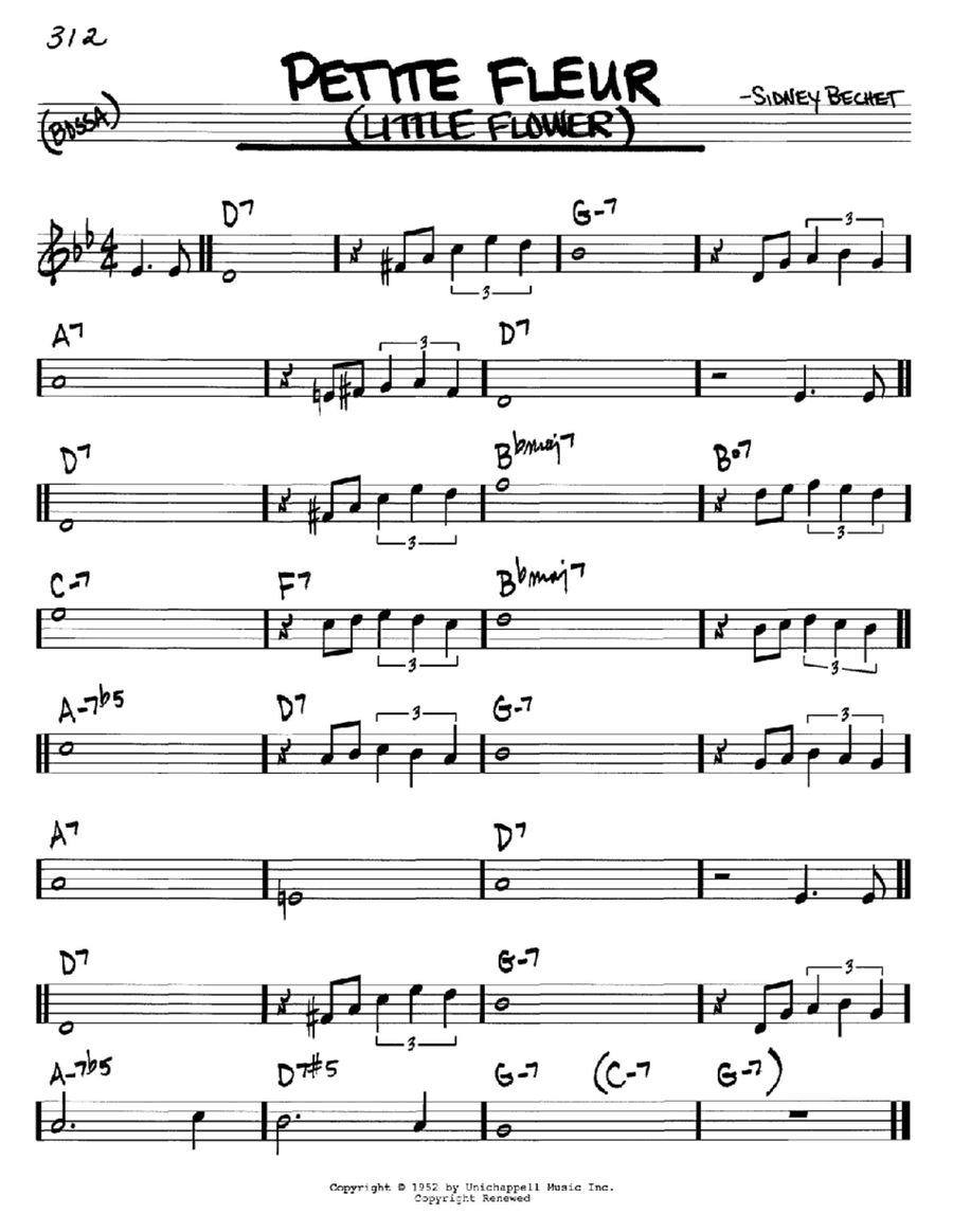 Petite Fleur (Little Flower) C Instrument scores gallery preview page 1