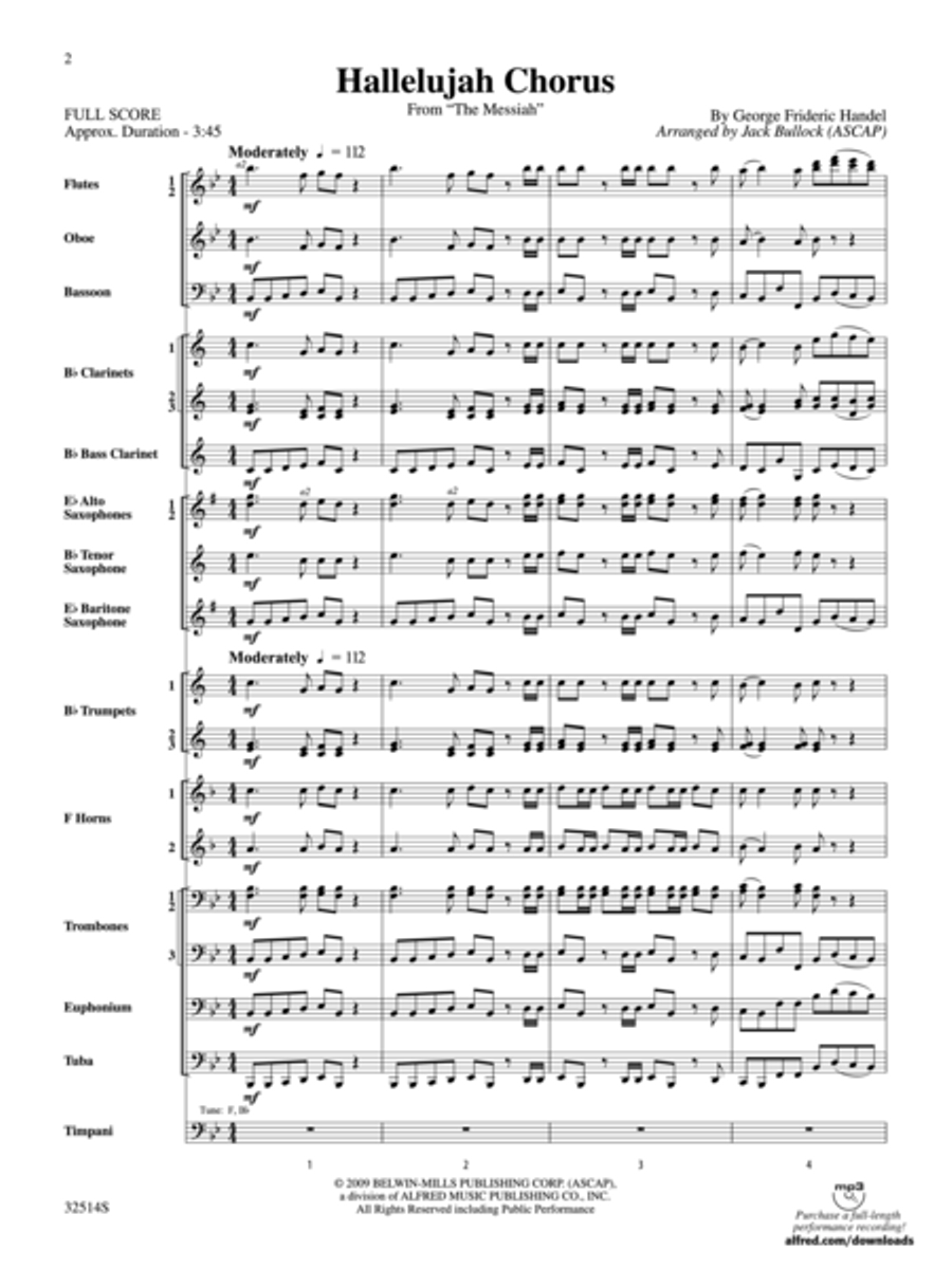 Hallelujah Chorus (From The Messiah) Concert Band scores gallery preview page 2
