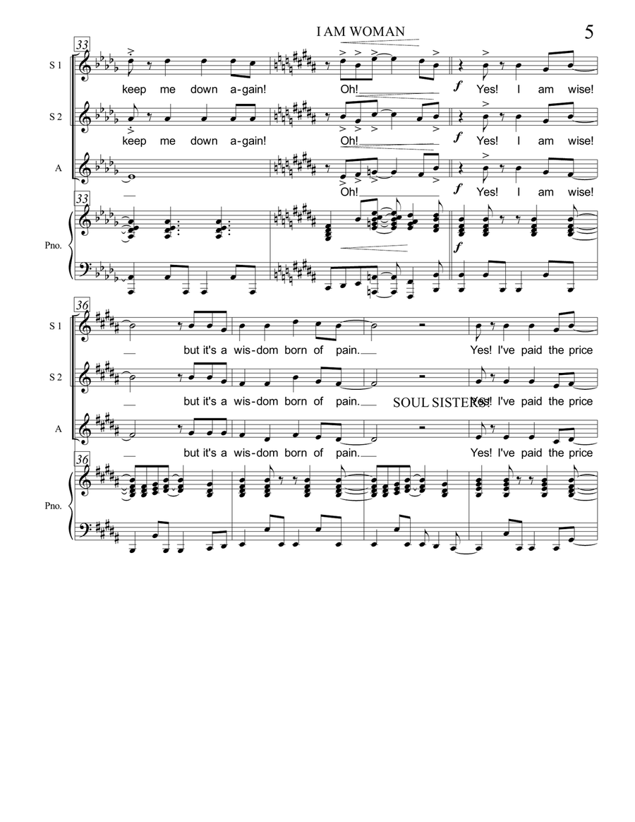 I Am Woman SSA scores gallery preview page 5